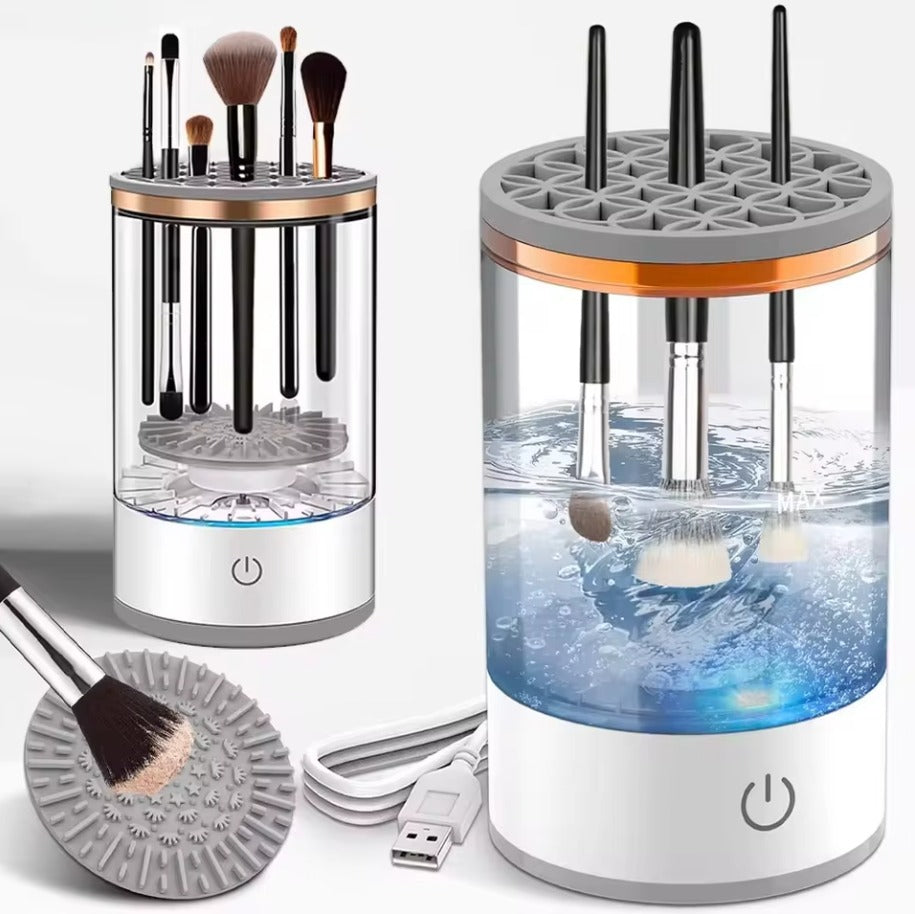 GlowBrush™ - Limpiador Eléctrico de Brochas de Maquillaje - Limpia hasta 3 a 4 Brochas a la vez